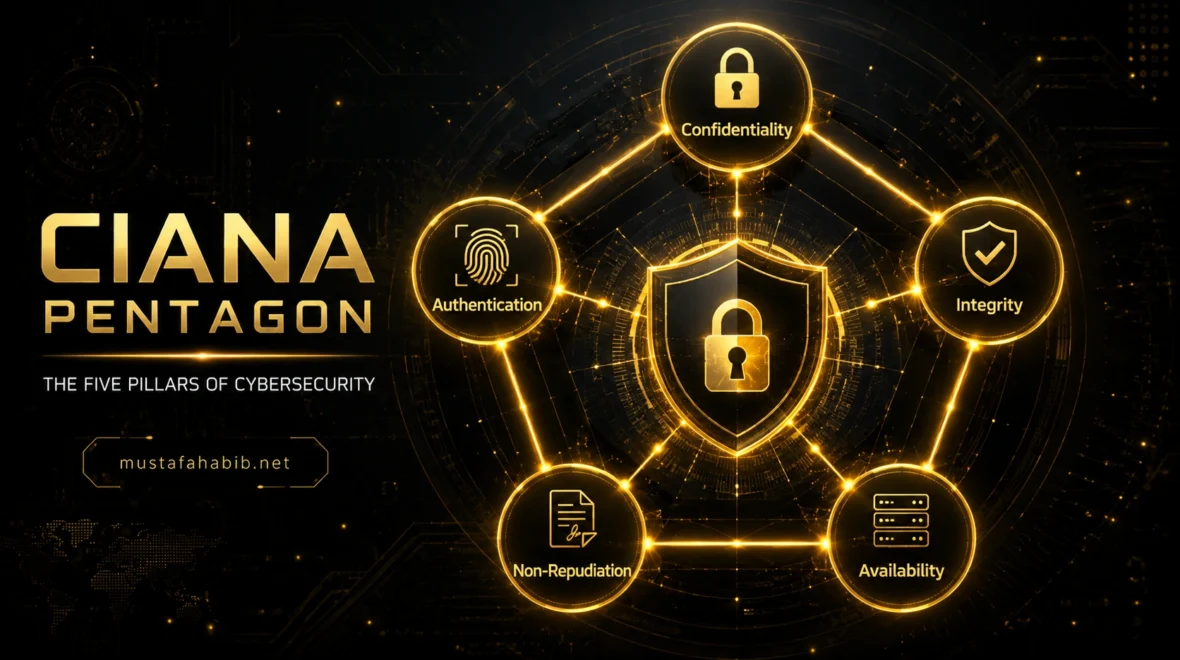 CIANA Pentagon in Cybersecurity: Confidentiality, Integrity, Availability, Non-Repudiation, and Authentication