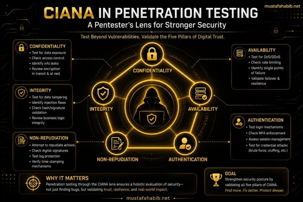Penetration testing findings mapped to CIANA cybersecurity impact categories